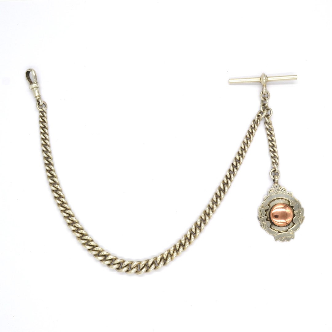 UKヴィンテージ アルバートチェーン スターリングシルバー ウォッチチェーン スターリングシルバー アルバート ウォッチ チェーン イギリス