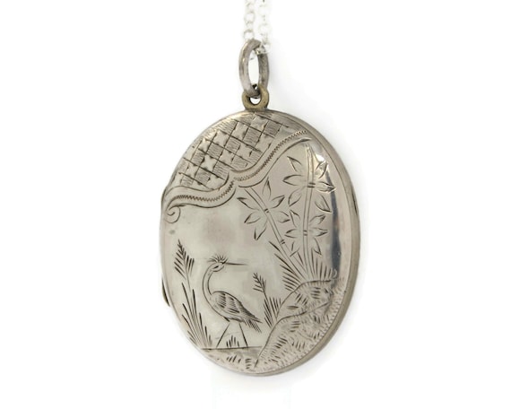 Large Sterling Silver Victorian Locket