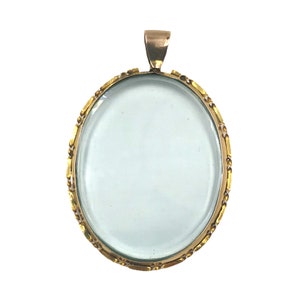 Large Antique Victorian 9ct Gold & Glass Locket