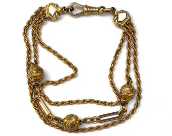 Victorian Gold Plated Albertina Watch Chain Or Bracelet