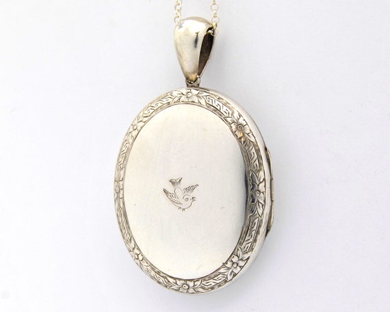 Large Sterling Silver Victorian Locket 