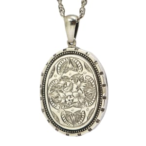 Victorian Sterling Silver Locket On A Chain