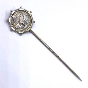 Antique Victorian Sterling Silver Heron Stick Pin