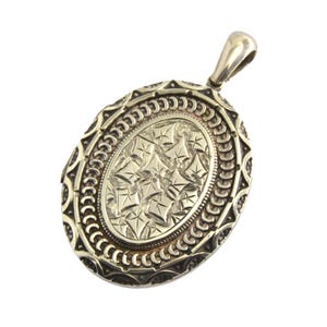 Large Sterling Silver Victorian Locket Necklace