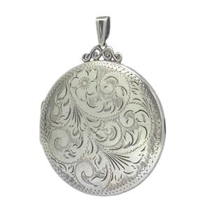 Very Large Round Vintage Sterling Silver Locket