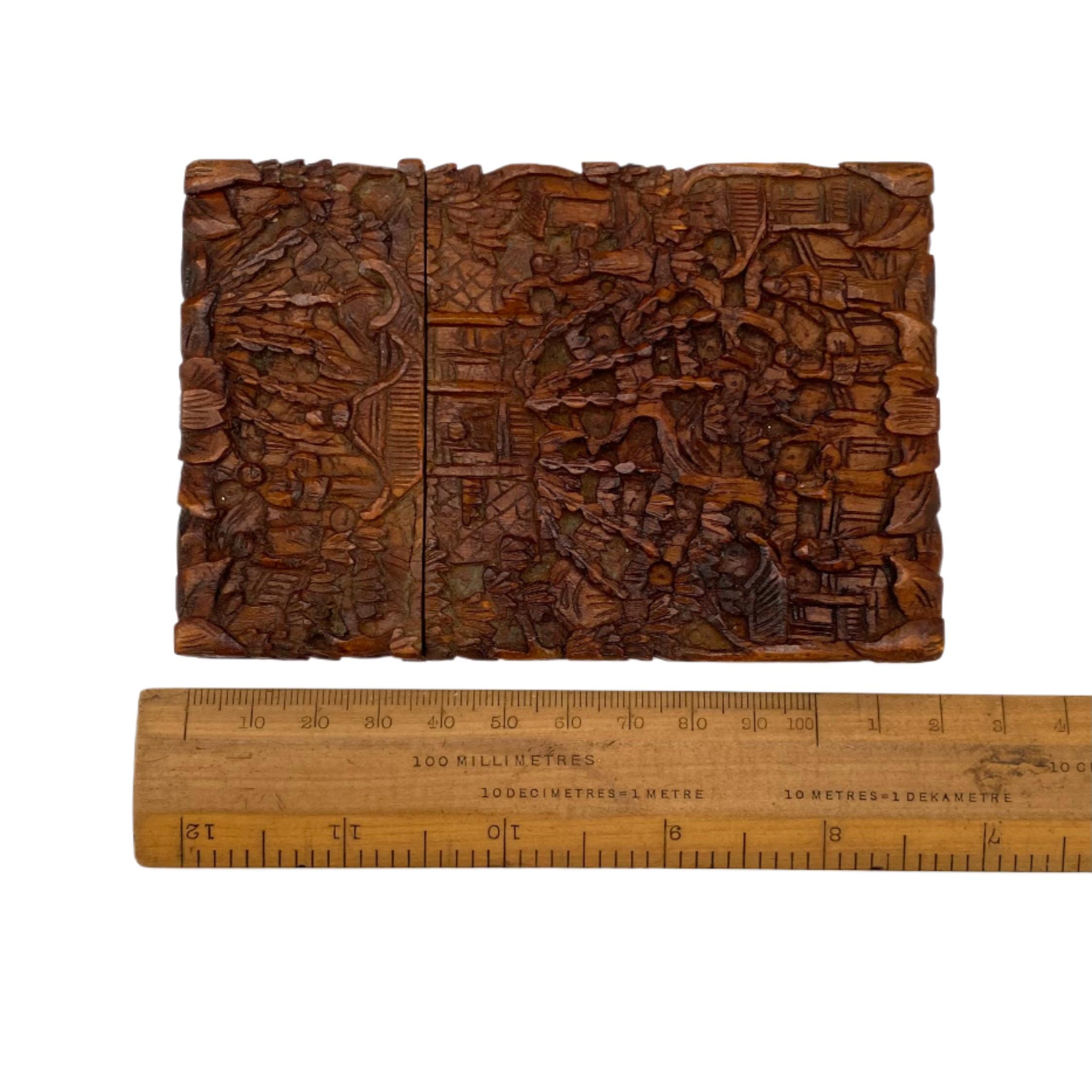 Antique Carved Chinese Sandalwood Card Case - Etsy