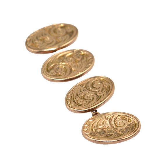 A Pair Of Antique 9ct Rose Gold Cufflinks - image 2