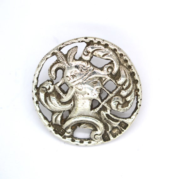 Antique Edwardian Sterling Silver Large Buttons ,… - image 2