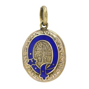 Small Victorian Gold Filled And Enamel Garter Belt Locket