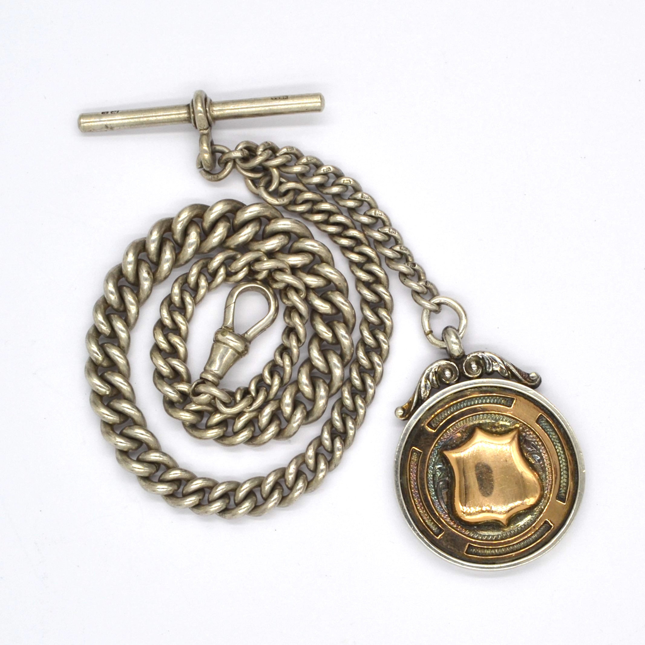 UKヴィンテージ アルバートチェーン スターリングシルバー ウォッチ