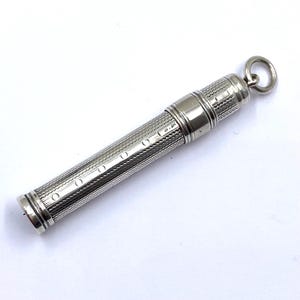 Antique Sterling Silver Propelling Pencil Holder Pendant By Sampson Mordan & Co.