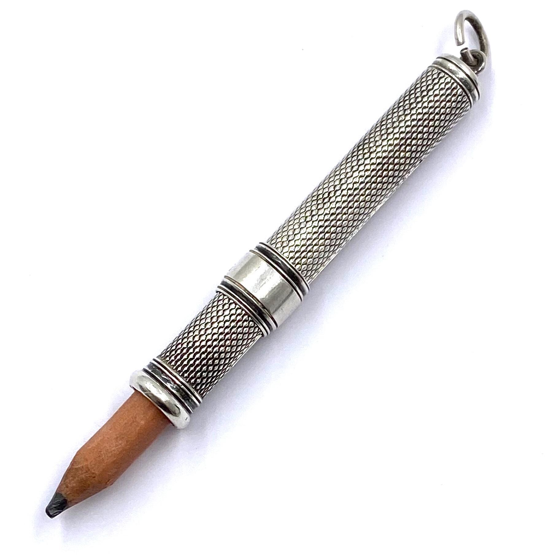 Antique Sterling Silver Propelling Pencil Holder Pendant - Etsy
