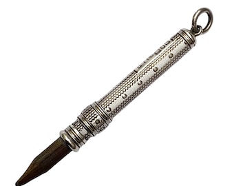 Rare Victorian Telescopic Pencil, FAIRCHILD, Gold Enamel Swiss