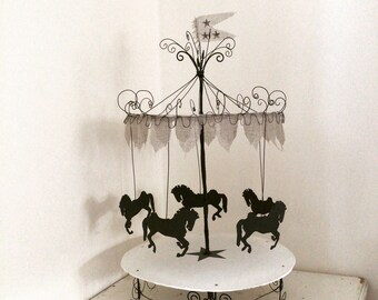 SOLD || Handmade large antique style carousel sculpture || mixed media artwork || unique horse sculpture || wire circus