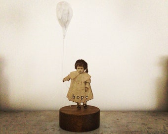 SOLD - Mixed media art || Hope. Sculpture incorporating found Victorian photograph