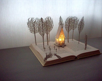 SOLD Book sculpture book lover gift Gilead literary gift for book lovers birthday anniversary wedding reader gift book art altered book gift