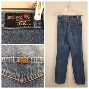 Jeans vintage anni &#39;90 Blaze Jeans anni &#39;80 a vita alta Jeans a gamba dritta Vita 26 Lunghezza 30 Jeans Mom Denim lavaggio medio 26 x 30 Vintage anni &#39;80 anni &#39;90