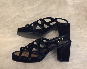 black velvet sandals womens