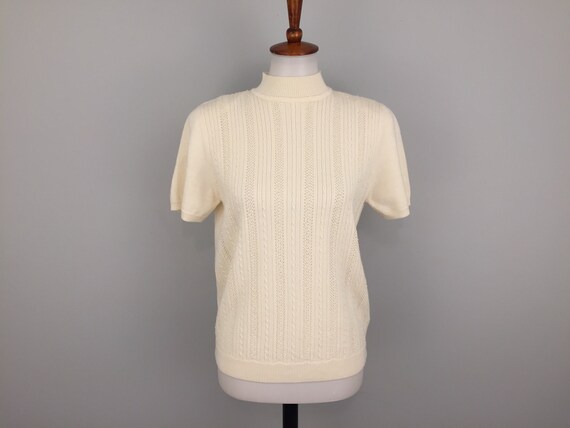 Sparkly Sweater Top Beaded Wool Blend 