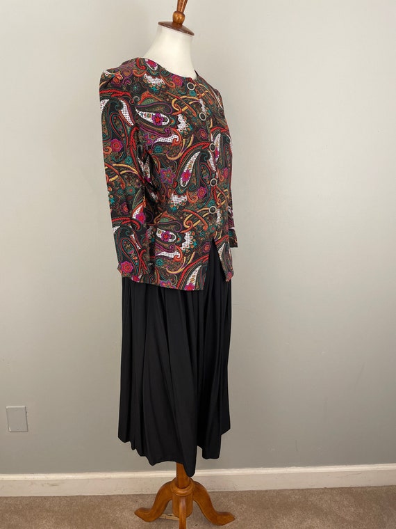 80s Midi Dress Size 12 Vintage Jacket & Skirt Set… - image 2