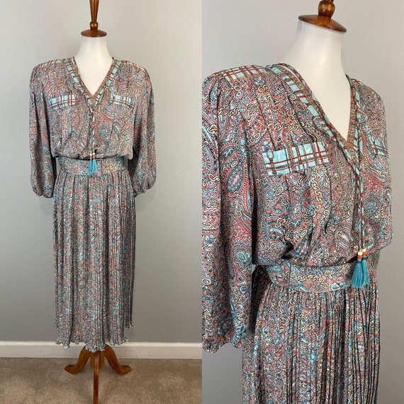 Chain print midi dress sale