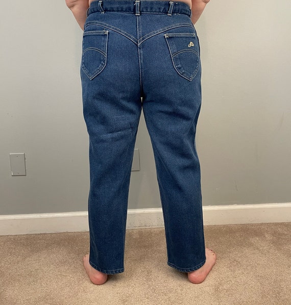 80s Chic Jeans Medium Wash High Waisted Jeans Straight Blue Jeans
