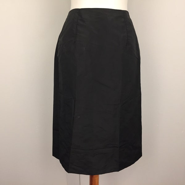 50s Vintage Black Slip Skirt Half Slip Taffeta Burlesque Pinup Rockabilly Bombshell Drag 1950s Vintage Lingerie Small S 26" Waist VLV