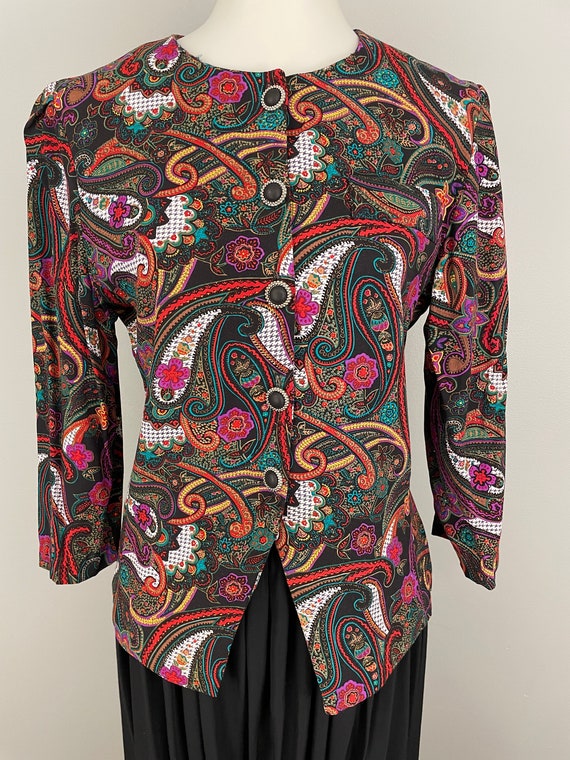 80s Midi Dress Size 12 Vintage Jacket & Skirt Set… - image 3