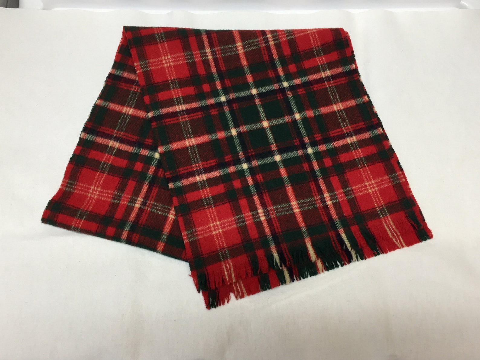 Vintage Tartan Plaid Wool Scarf Glen Lossie Red Green Plaid | Etsy