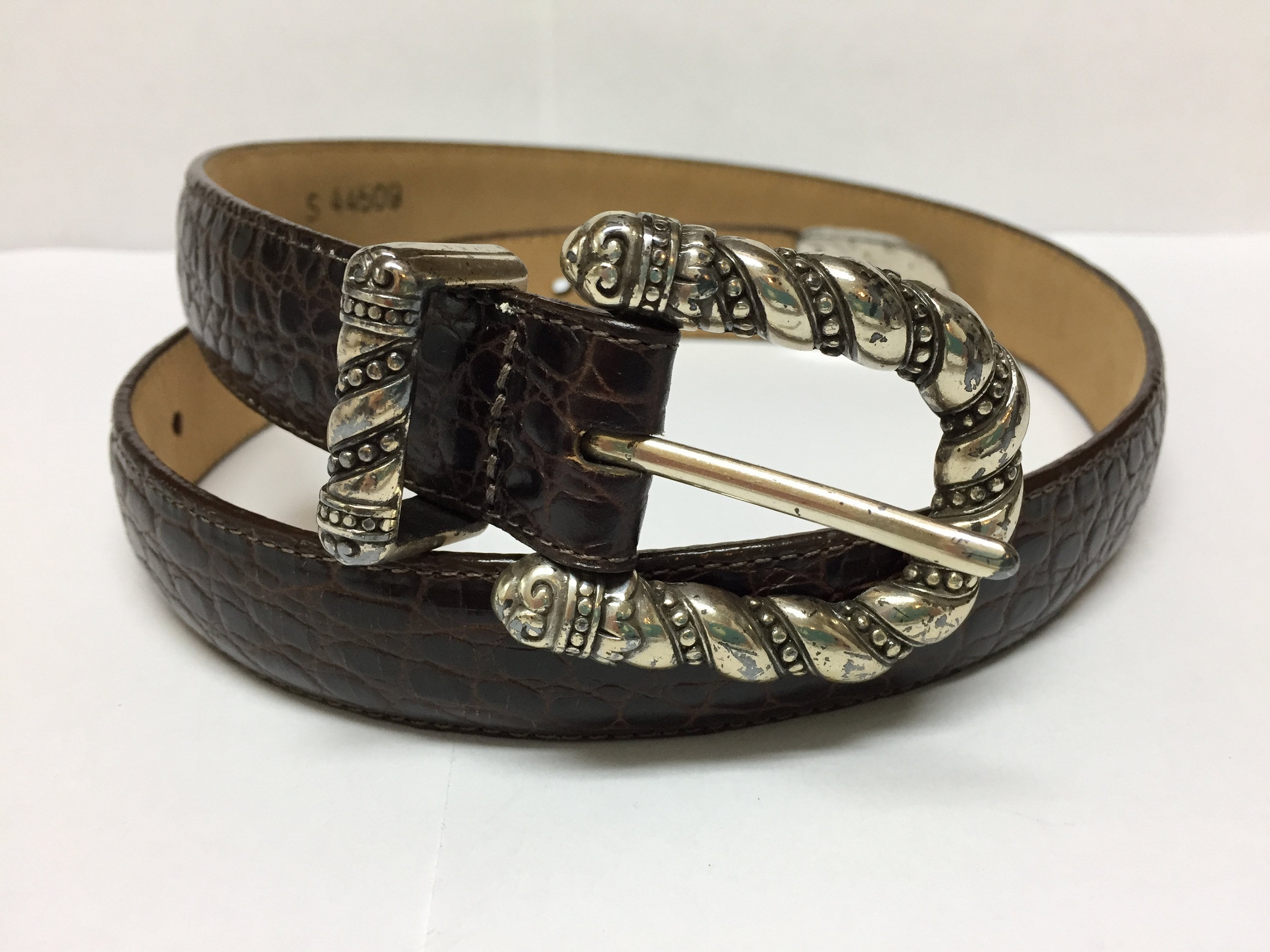Brighton Brown Leather Belt Reptile 