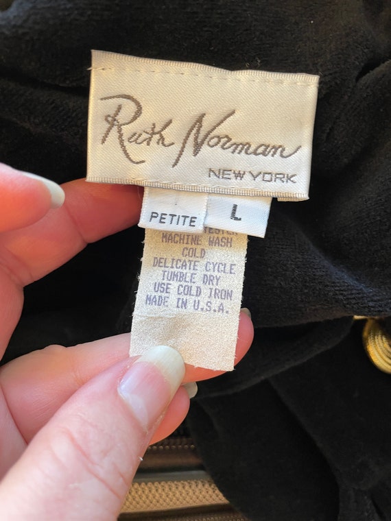 Ruth Norman Black Gold Pantsuit Vintage Deadstock… - image 8