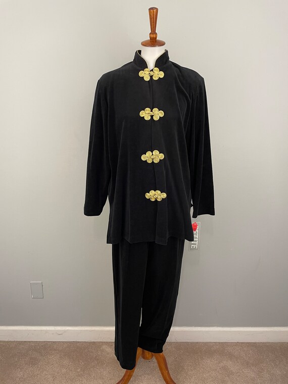 Ruth Norman Black Gold Pantsuit Vintage Deadstock… - image 2