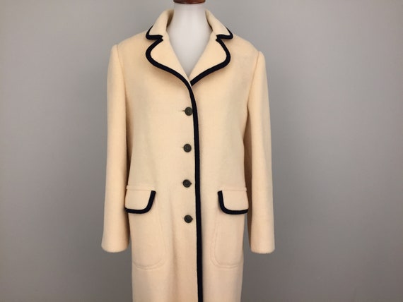 Vintage Wool Coat 80s Womens Coat Dress Coat Full