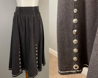 Vintage Womens Black Leather Fringe Suede Tassel 70s 1970s Skirt Western Festival Folk Boho Style Size 14 16 Etsy
