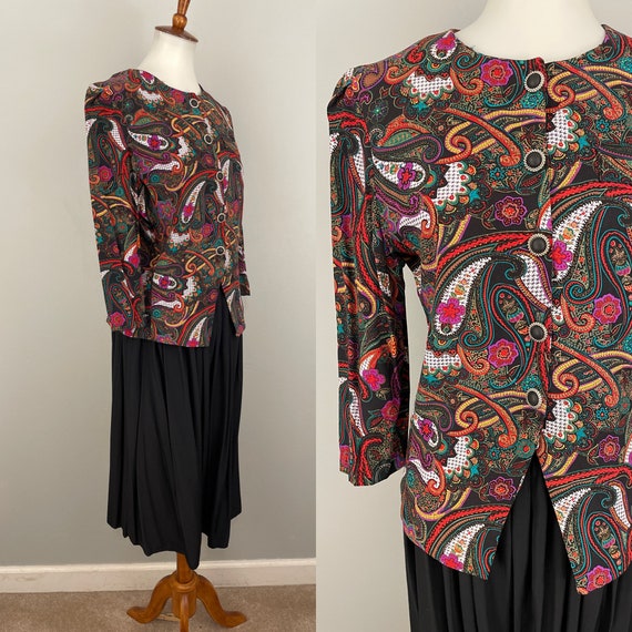 80s Midi Dress Size 12 Vintage Jacket & Skirt Set… - image 1