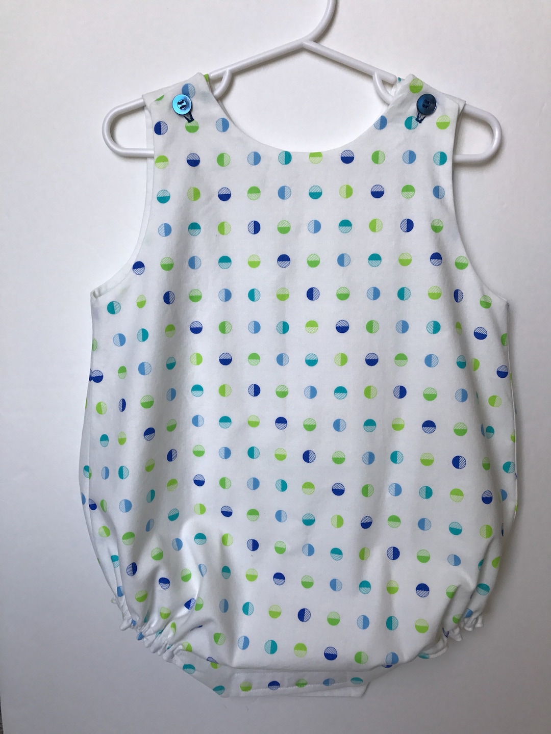 Infant Boy Romper, Baby Boy Bubble Suit, Toddler Sun Suit. Blue and