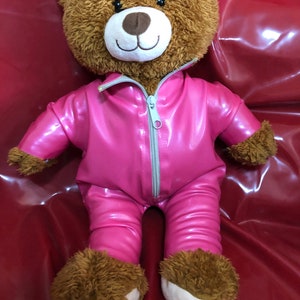 Latex Rubber Catsuit Handmade for Teddy Bear plus accessories. Fits a Build-a-bear Factory Teddies 15 inches size Bear not included image 1