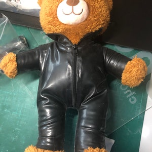 Latex Rubber Catsuit Handmade for Teddy Bear plus accessories. Fits a Build-a-bear Factory Teddies 15 inches size Bear not included image 5