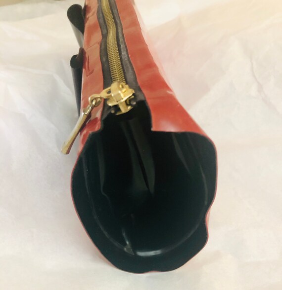 Latex Rubber Long Fetish Clutch Purse Bag Evening Handbag With Bow