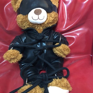 Latex Rubber Catsuit Handmade for Teddy Bear plus accessories. Fits a Build-a-bear Factory Teddies 15 inches size Bear not included image 8