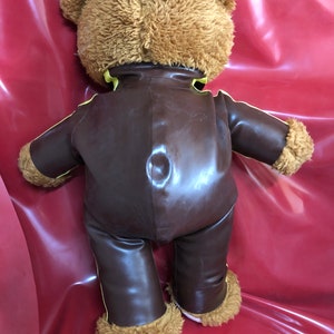 Latex Rubber Catsuit Handmade for Teddy Bear plus accessories. Fits a Build-a-bear Factory Teddies 15 inches size Bear not included image 3