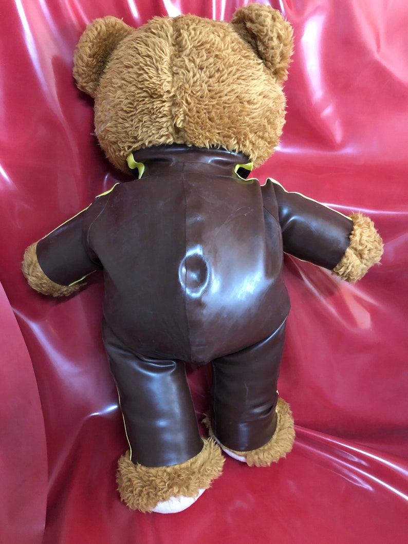 Latex Rubber Catsuit Handmade for Teddy Bear plus accessories. Fits a Build-a-bear Factory Teddies 15 inches size Bear not included image 3