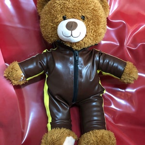 Latex Rubber Catsuit Handmade for Teddy Bear plus accessories. Fits a Build-a-bear Factory Teddies 15 inches size Bear not included image 4