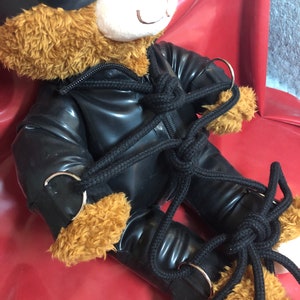 Latex Rubber Catsuit Handmade for Teddy Bear plus accessories. Fits a Build-a-bear Factory Teddies 15 inches size Bear not included image 9