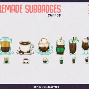 Coffee Drinks pre-made Subbadges - bitbadge for Twitch - Youtube
