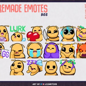 Bee pre-made emotes - for Twitch - Youtube - Discord