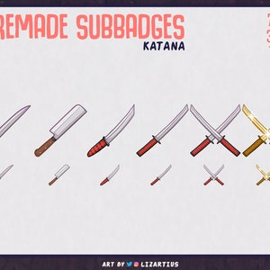 Katana Sword pre-made Subbadges - bitbadge for Twitch - Youtube