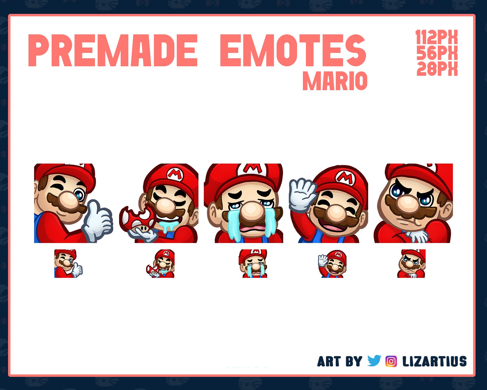 Mario vorgefertigte Emotes für Twitch Youtube Discord | Etsy