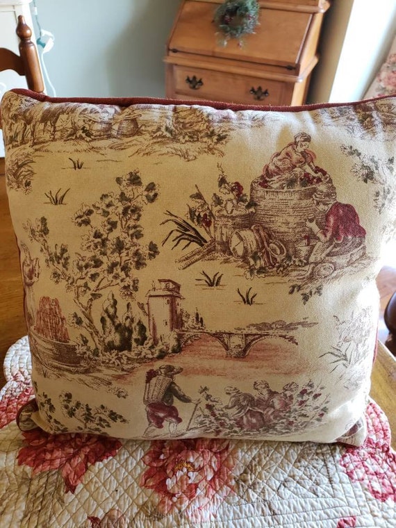 French Toile Pillow Etsy