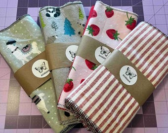 Reusable Paper Towels- Single Layer Set of 6 or 12